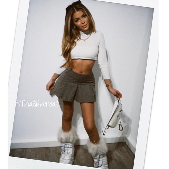 LAST ONE! BLOGGER'S FAVE! Zara Box Pleat Skort Gray NWT - Picture 9 of 13